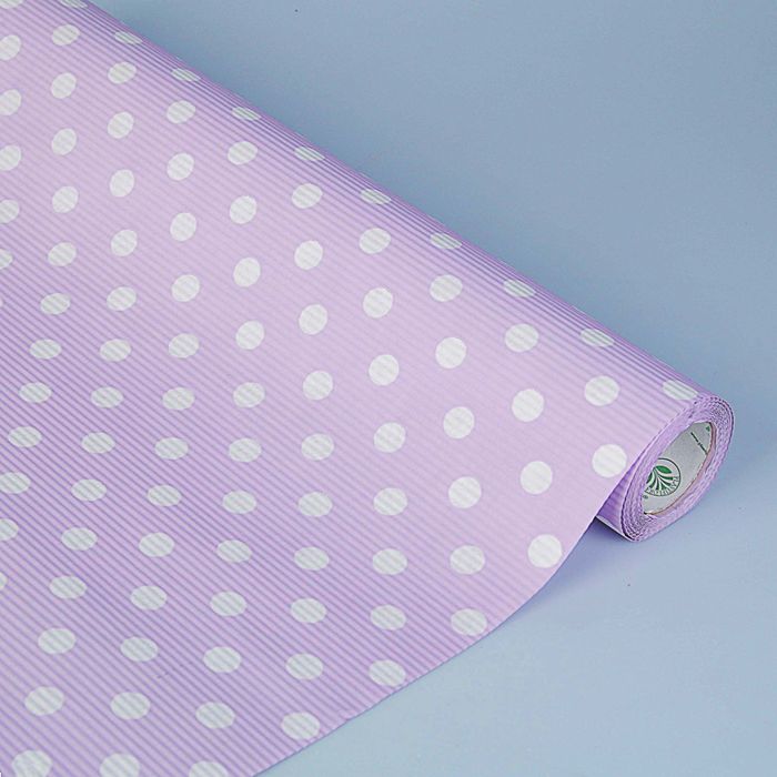 Бумага упаковочная крафт "Горох на сиреневом", 0.5 х 10 м