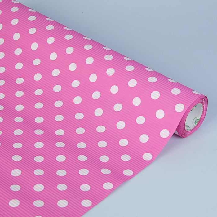 Бумага упаковочная крафт "Горох на розовом", 0.5 х 10 м