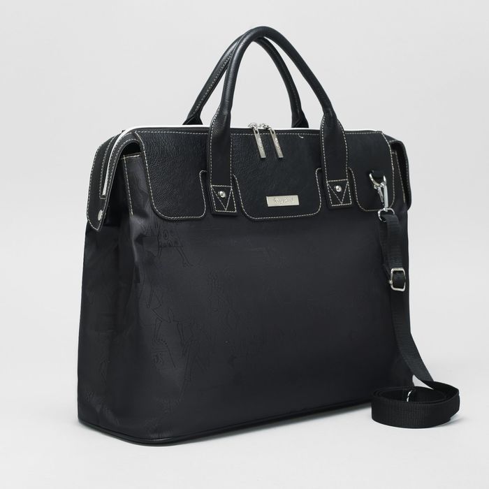 Сумка дорожная, 1 отдел на молнии, наружный карман, регулируемый ремень, цвет чёрный