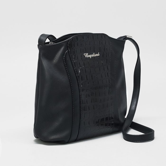 Сумка женская на молнии, 1 отдел, наружный карман, регулируемый ремень, цвет чёрный