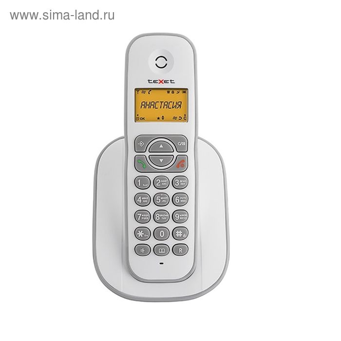 Телефон Texet TX-D4505A DECT, комплект из базы и трубки, полифония, белый/серый