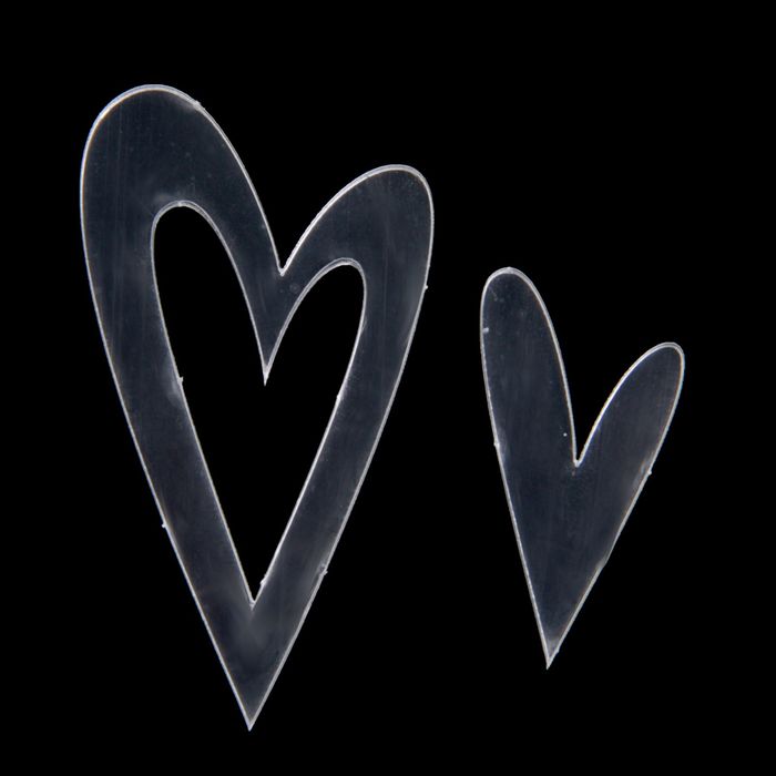 Набор декоративных элементов из акрила "Сердечко" 2шт, 3,5х6,5 и 2х4 см