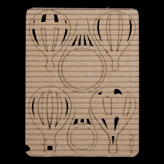 Чипборд картон "Воздушные шары монгольфьеры" 6 шт