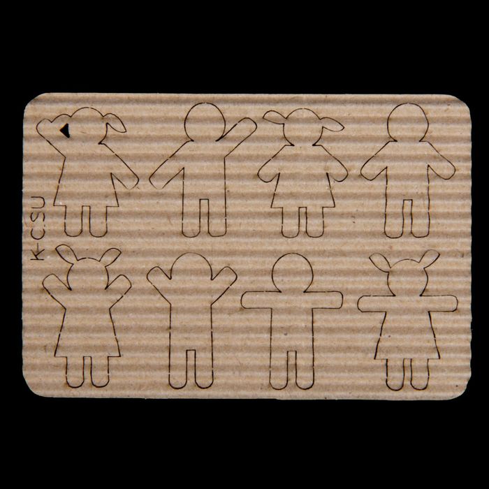 Чипборд картон "Пиктограммы. Девочки и мальчики" 8шт, 1,9х2,4 и 1,8х2,6 см