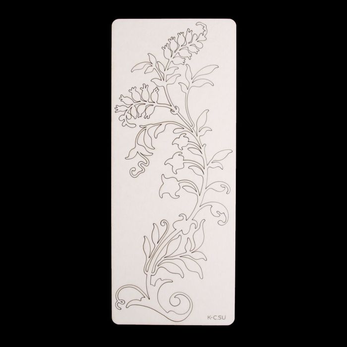 Чипборд картон "Завиток травяной с ягодами большой" 7,8х20 см