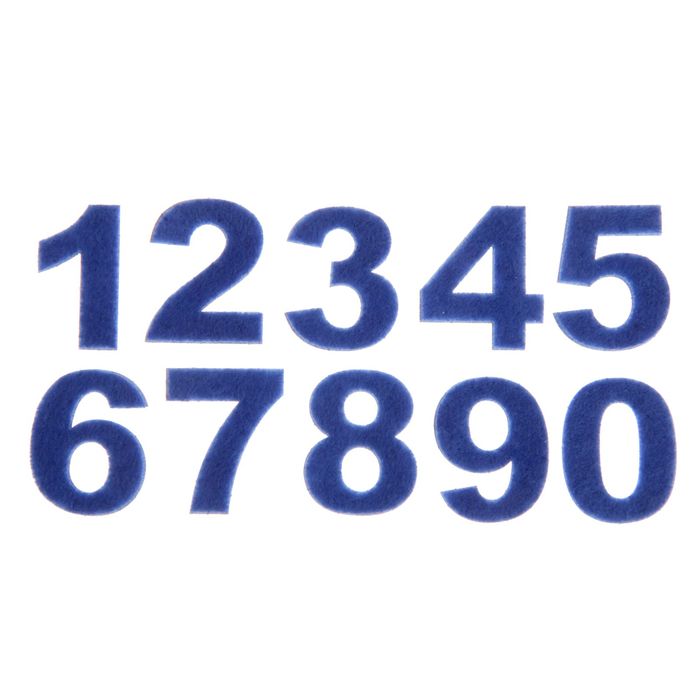 Набор декоративных элементов из фетра на клеевой основе "Цифры №1" 10шт, синий