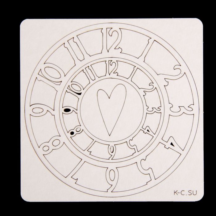 Чипборд картон "Циферблаты с арабскими цифрами" 2 шт, 6см и 10 см