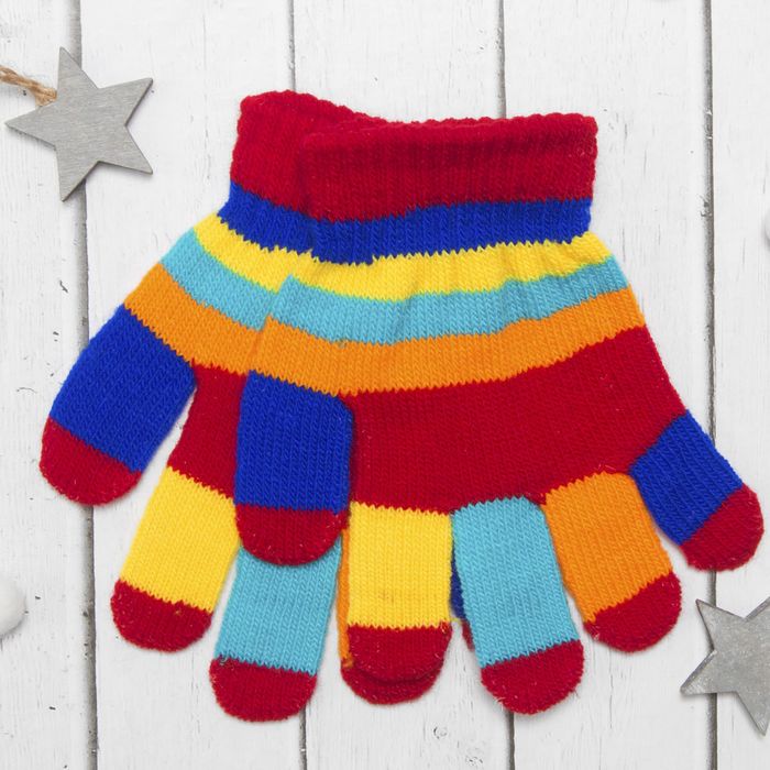 Перчатки детские Collorista "Пальчики", размер 18 (р-р произв. 9), цвет красный