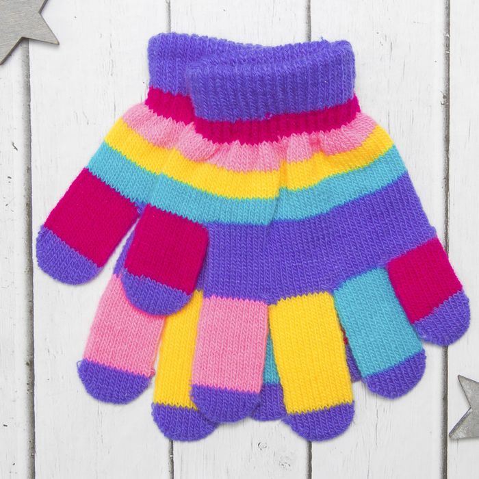 Перчатки детские Collorista "Пальчики", размер 18 (р-р произв. 9), цвет фиолетовый
