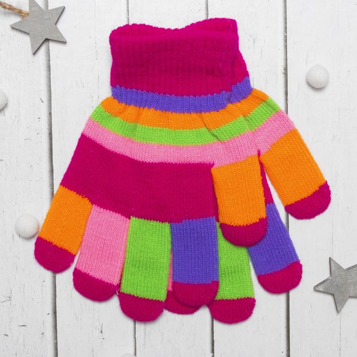 Перчатки детские Collorista "Пальчики", размер 22 (р-р произв. 11), цвет розовый