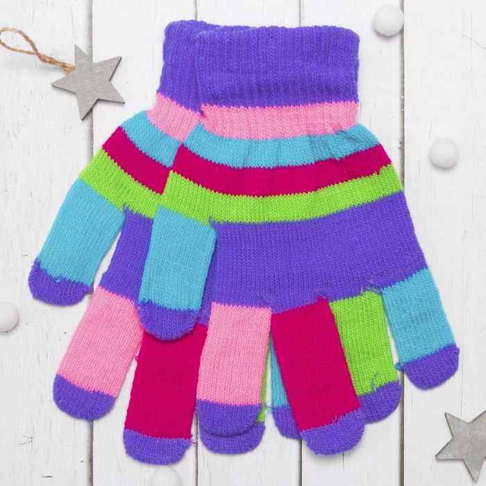 Перчатки детские Collorista "Пальчики", размер 22 (р-р произв. 11), цвет фиолетовый