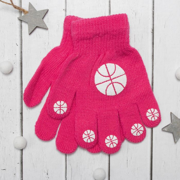 Перчатки детские Collorista "Мячики", размер 16 (р-р произв. 8), цвет розовый