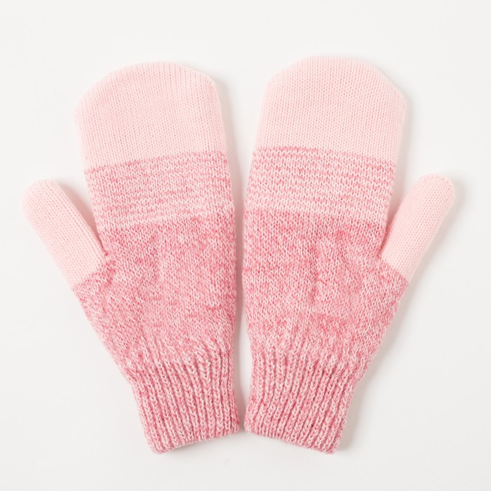 Варежки двойные для девочки "Сезам", размер 17, цвет розовый/розовый меланж 2с229