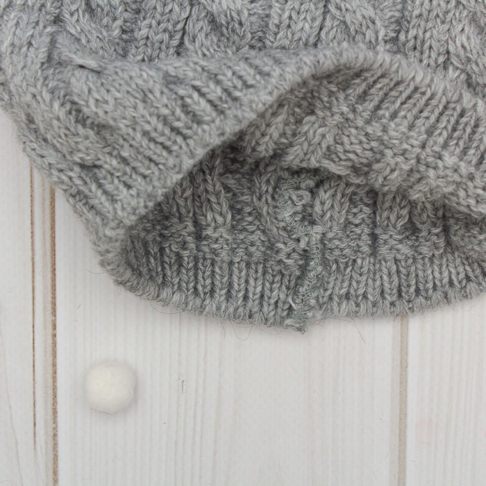 Шапка одинарная для девочки, размер 50-52, цвет серый кс117