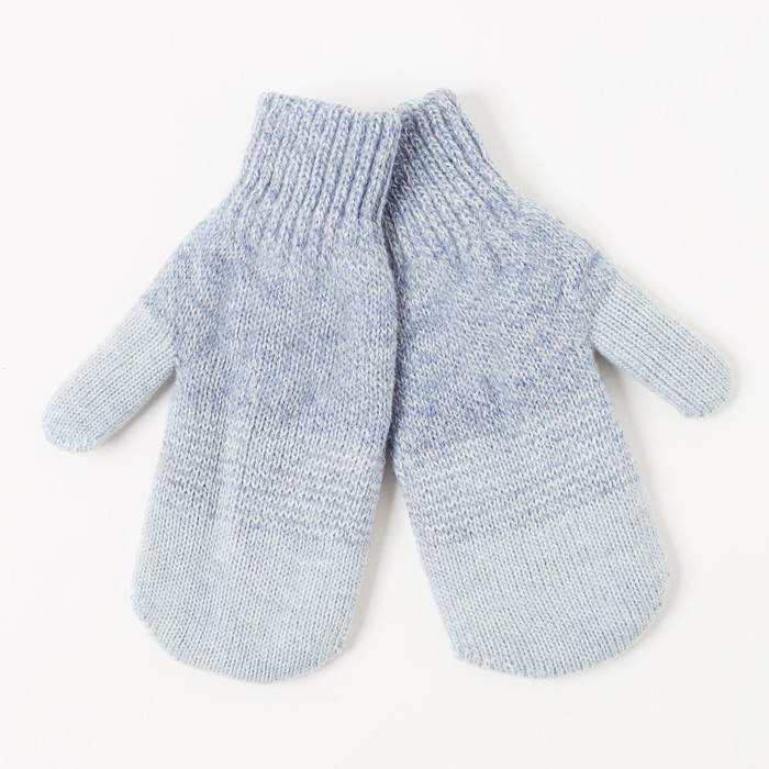 Варежки двойные для мальчика "Мираж 5", размер 16, цвет голубой/светло-голубой меланж 2с229 202318