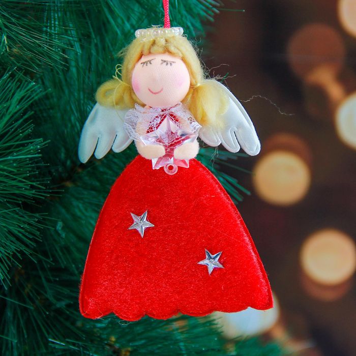 Мягкая девочка звездная красная 11 см