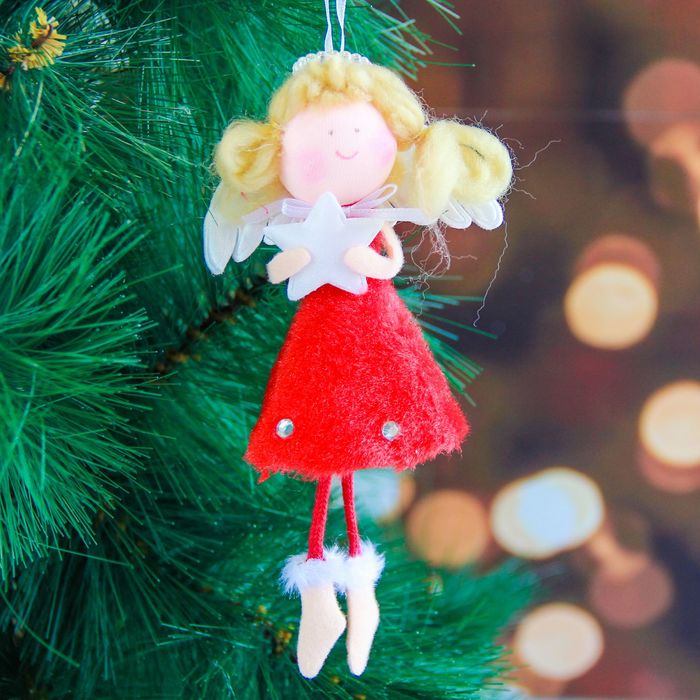 Мягкая красная капелька 14 см девочка звезда