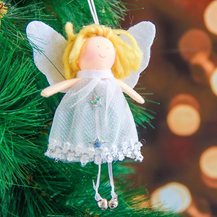 Мягкая белое платье 10 см девочка звездочка