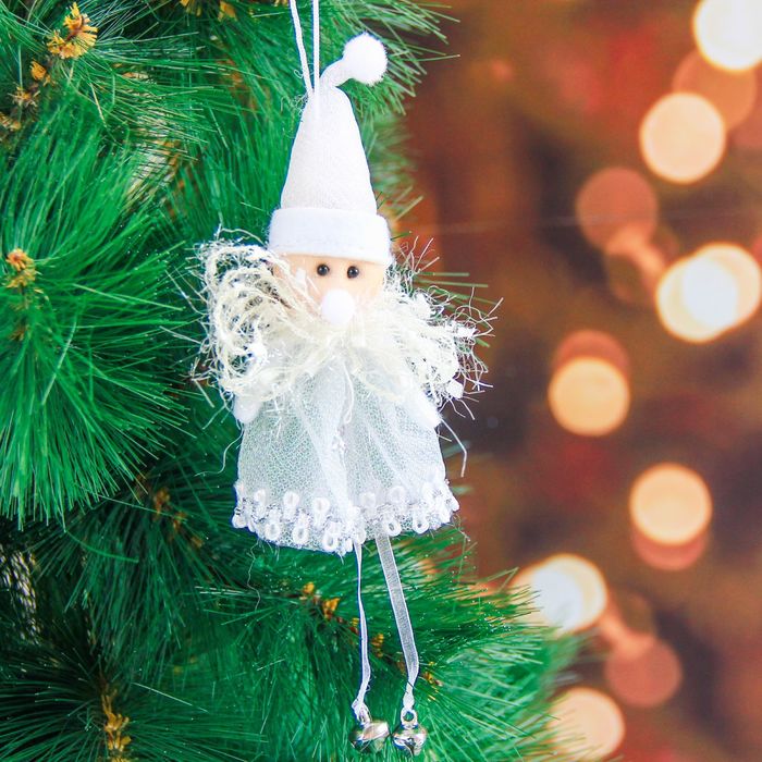 Мягкая белое платье 10 см дед мороз