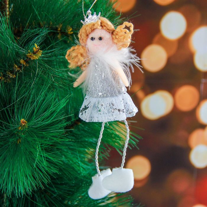 Мягкая белая кружевная 17 см девочка юбочка