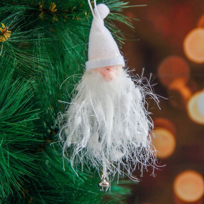 Мягкая белая пушистая волна 12 см дед мороз