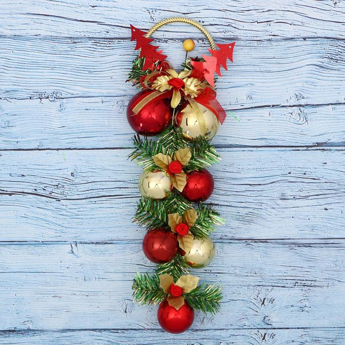 Украшение новогоднее "Шары с веточками и ягодками" 30 см