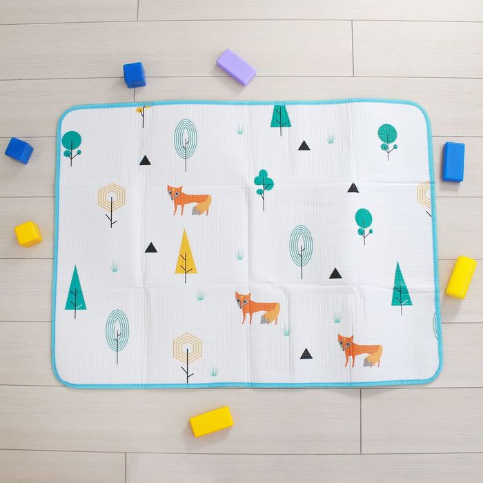 Коврик детский на фольгированной основе «Лисички», размер 120х90 см