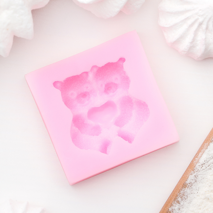 Молд 5 см "Парочка медведей", цвета МИКС