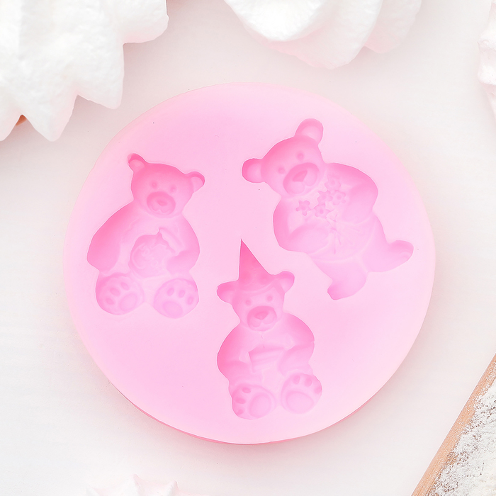 Молд 7х1,2 см "Три медведя", цвета МИКС