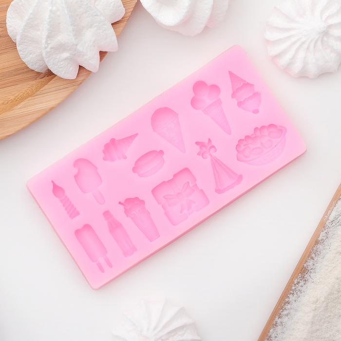 Молд 11,7х5,8 см "Сладости", цвета МИКС