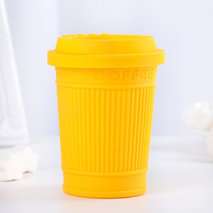 Стакан с крышкой 375 мл "Звездочки", цвета МИКС