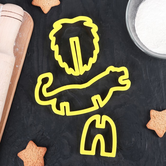 Набор форм для вырезания печенья 3D "Лев", 3 шт