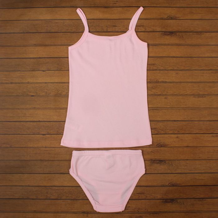 Комплект для девочки (майка, трусы), рост 146 см, цвет светло-розовый