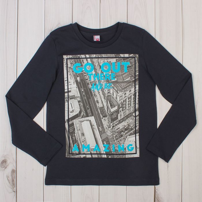 Джемпер для мальчика, рост 128 см, цвет тёмно-серый