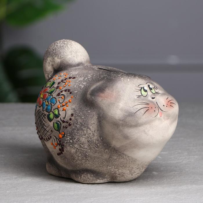 Копилка "Кот Вениамин" шамот, чёрный