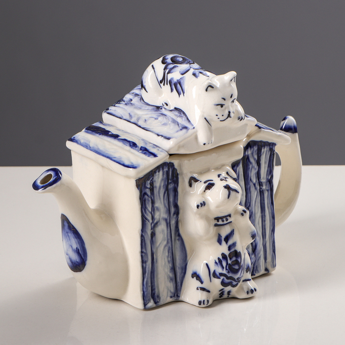 Чайник заварочный "Будка", гжель