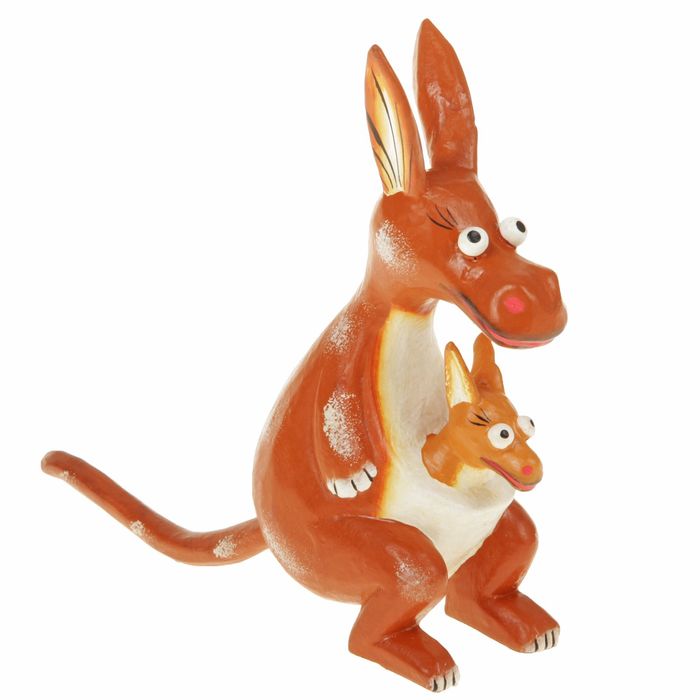 Сувенир дерево "Кенгуру с кенгурёнком" 19х19х6 см