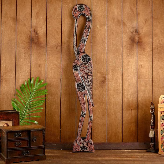 Панно настенное дерево "Аист" 95х13х1 см