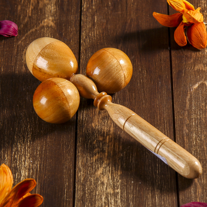 Музыкальный инструмент "Маракас тройной" 25х12х5 см