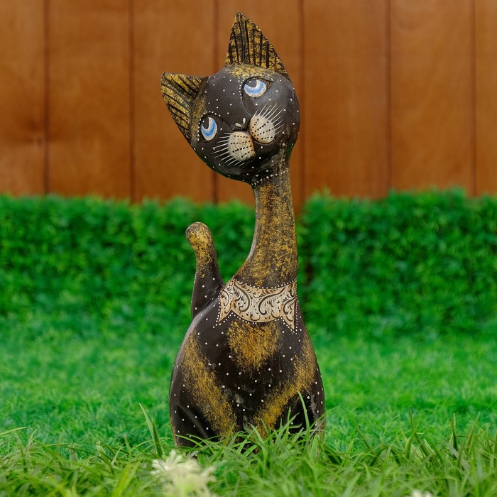 Сувенир дерево "Кошка Луна в воротничке" 35х13х4 см