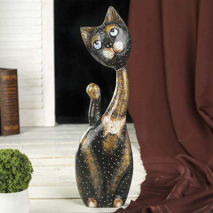 Сувенир дерево ""Кошка Луна в воротничке" 43х14х5 см