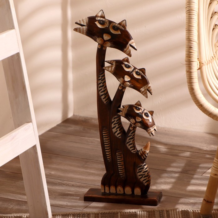 Сувенир дерево "Три кота с бакенбардами" 50х17х6 см