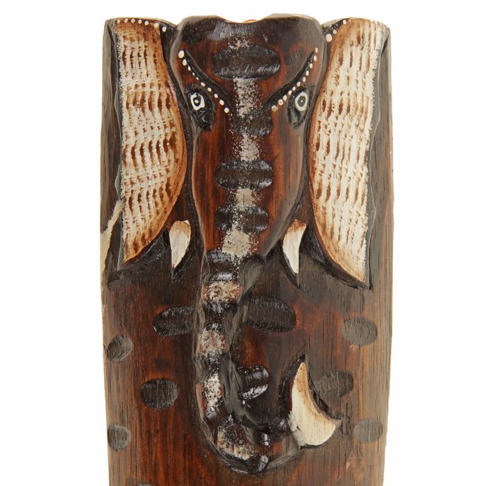 Маска дерево "Абориген и голова слона" 30х10х4 см
