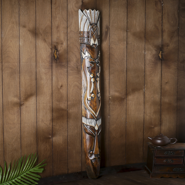 Маска дерево "Абориген и драконы" 100х16х6 см