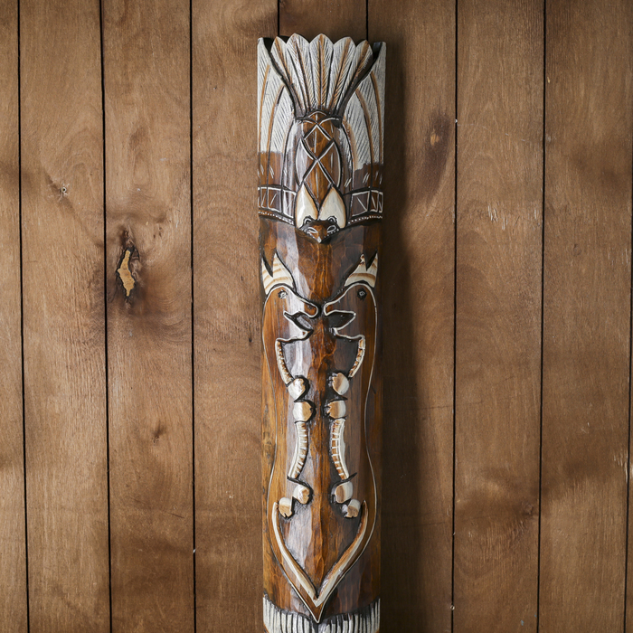 Маска дерево "Абориген и драконы" 100х16х6 см