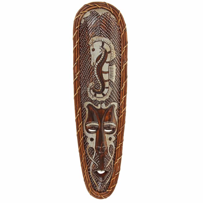 Маска дерево "Абориген морской конёк" 50х2х14 см