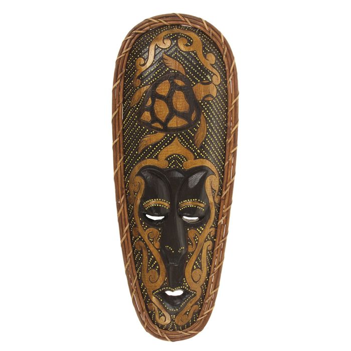 Маска дерево "Абориген черепаха в золоте" 52х2х19 см