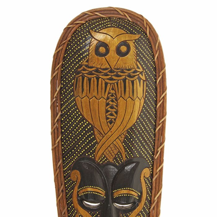 Маска дерево "Абориген сова в золоте" 52х2х19 см