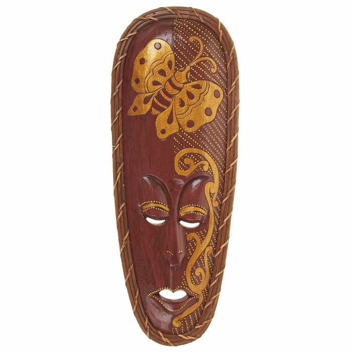 Маска дерево "Абориген бабочка в золоте" 52х2х19 см