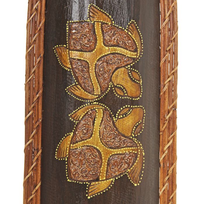 Маска дерево "Абориген и черепахи на чёрном" 105х3х22 см